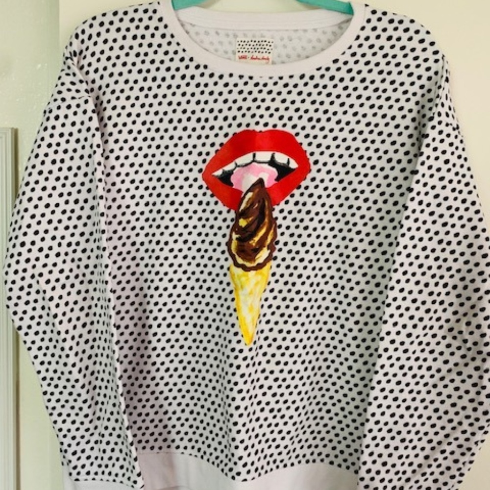 Vans Women's Crew Neck Dotted Ice Cream Sweatshirt